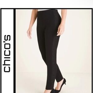 Chico's So Slimming Juliet Lace Trim Ankle Pant Size 8 Petite